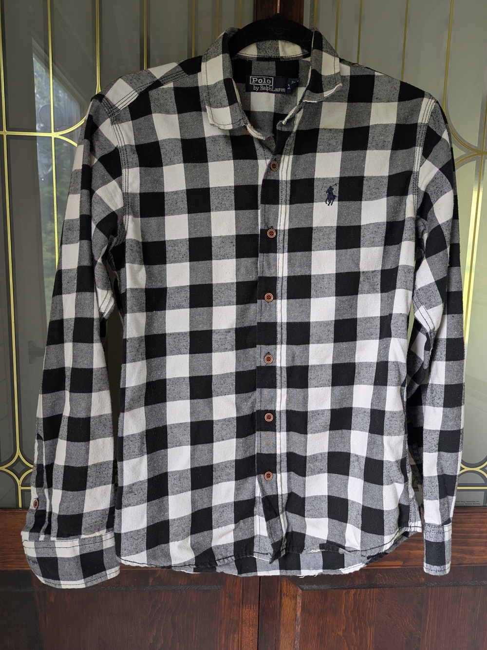 Polo by Ralph Lauren Black & White Check Button-Down Shirt